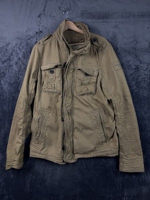 Abercrombie & Fitch NY Sentinel Jacket Mens L Beige Khaki VTG
