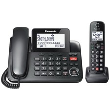 Panasonic KX-TGF850B Corded Cordless Phone Call Block Answering System Black