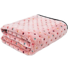 Soft Fluffy Pet Blanket Cute Dot Pattern Cozy Warm Blanket for Cat Dogs Bed Smal