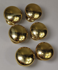 BRASS Cabinet Drawer Knob PULLS Lot of 6 Mushroom Shape 1 3/16 Solid Brass VTG