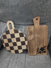 Lot of 2 Set Wood Cutting Boards Charcuterie Board New  Used 3/4  