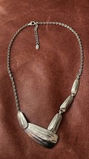 Silpada Sterling Silver Textured Highlands Modern Link Necklace N2920. 21.7grams