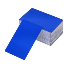 48Pcs Anodized Aluminum Business Card 0.8mm Laser Engrave Name Card Blue