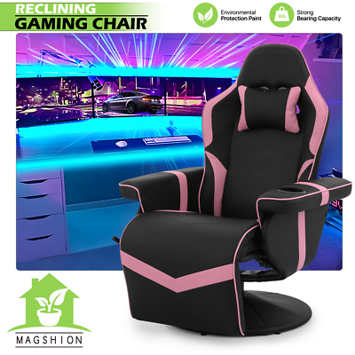 Ergonomic Gaming Computer Chair Leather Recliner Racing Swivel