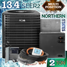 2 Ton 13.4 SEER2 R32 Central Air Conditioning Unit & Evaporator Coil AC System