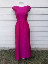 Alfred Sung Scoop Neck Duponi Pink  Sleeveless Gown Size 2