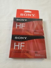 Sony High Fidelity HF 90 Minute Audio Recording Blank Cassette Tapes 2 Pack NEW