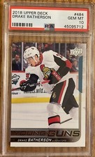 2018-19 UPPER DECK #484 DRAKE BATHERSON YOUNG GUNS PSA 10 