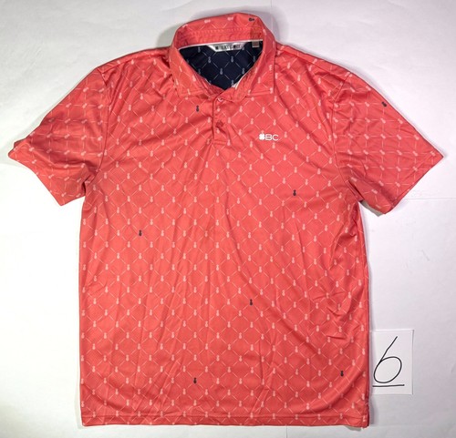 Black Clover Bali Mütze Poloshirt Herren Large Pink Pineapple Logo Golf Tennis