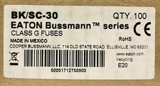 BOX OF 100 EATON BUSSMANN BK/SC-30 480VAC 30AMP 300VDC BK SC-30 Fuse Time Delay