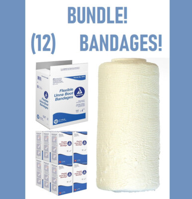 BUNDLE! (12) Dynarex Unna Boot Bandages 4'' X 10 Yds BB 2029 FREE Ship!
