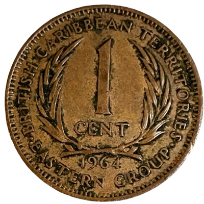 1964 British East Caribbean States Territories 1 Cent Coin KM# 2 Eastern Group