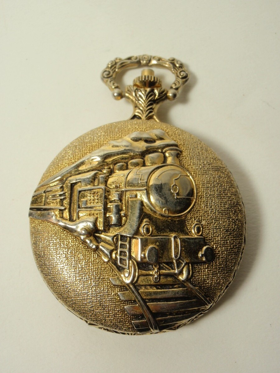 Locomotive Train Westclox Train Pocket Watch Vtg Westclox Embossed