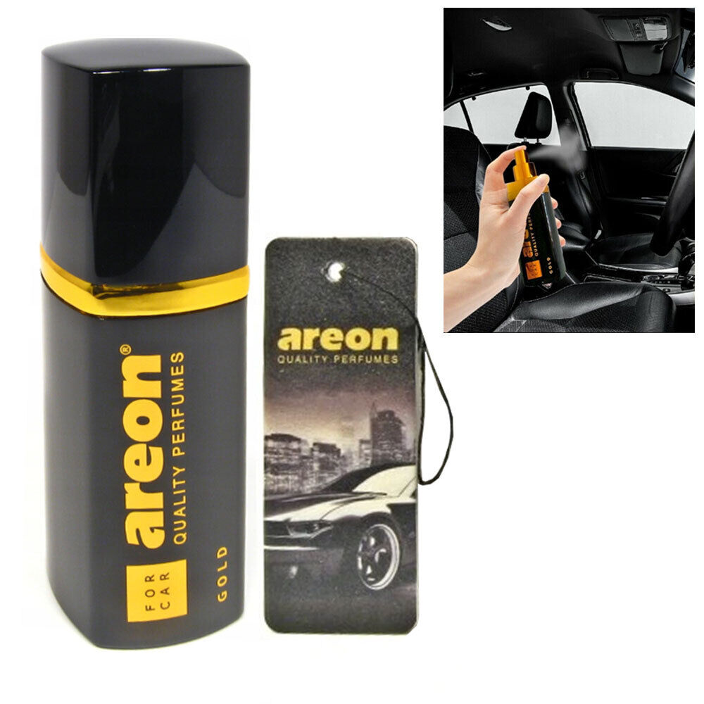 1 Areon Luxury Car Perfume Long Lasting Air Freshener Quality Gold Scent  50ml - AbuMaizar Dental Roots Clinic
