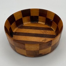 Handmade Walnut and Birch Wood Bowl - 6" - Minnesota USA - Rustic - Stamped