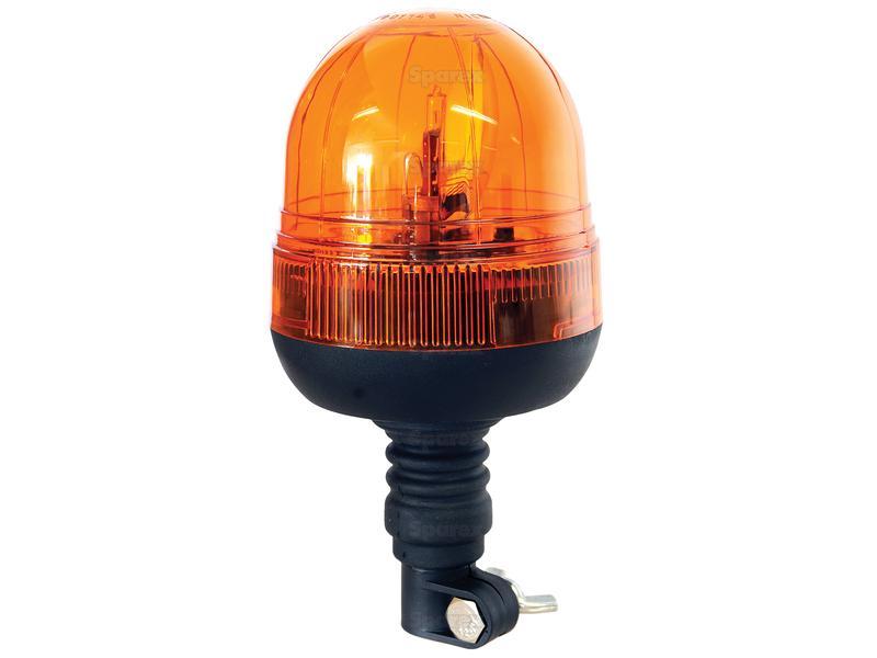 Gyrophare halogène 12V agricole 240mm feu rotatif orange embase flexible 128mm