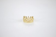 Authentic 10K or 14K Yellow or White Gold Crown Baby Ring Two Ring Sizes