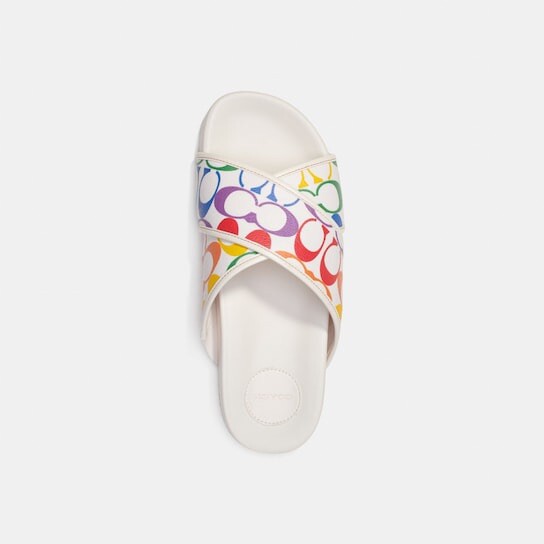 【168】COACH コーチ クロスオーバー サンダル ブラウン NWT Coach Rainbow Signature Crossover Sandal CI899 Men's Size 11