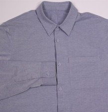 Lululemon Men's Button-Up Commission Light Blue Long Sleeve Qwick Oxford Shirt M