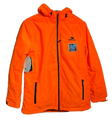 New Mossy Oak Mens Blaze Orange Waterproof Windproof Insulated Parka Size Small