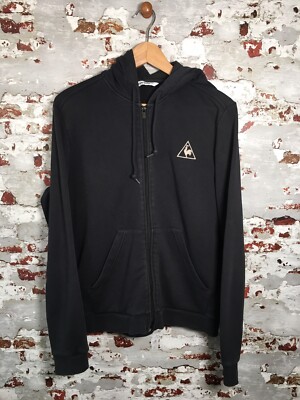 Le Coq Sportif Hoodie Herren Medium M schwarz Full Zip Logo Taschen siehe Bilder