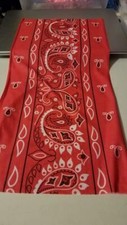 NEW- Full printed paisley Red/ White printed Biker Tubular Bandana