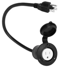 1.6feet Waterproof 15amp 125v Outdoor Power Outlet Extension Cordsjtw 14awgne