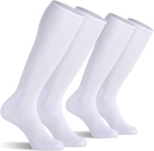CS CELERSPORT 2/3 Pack Baseball Soccer Softball Socks Medium, White  2 Pack  