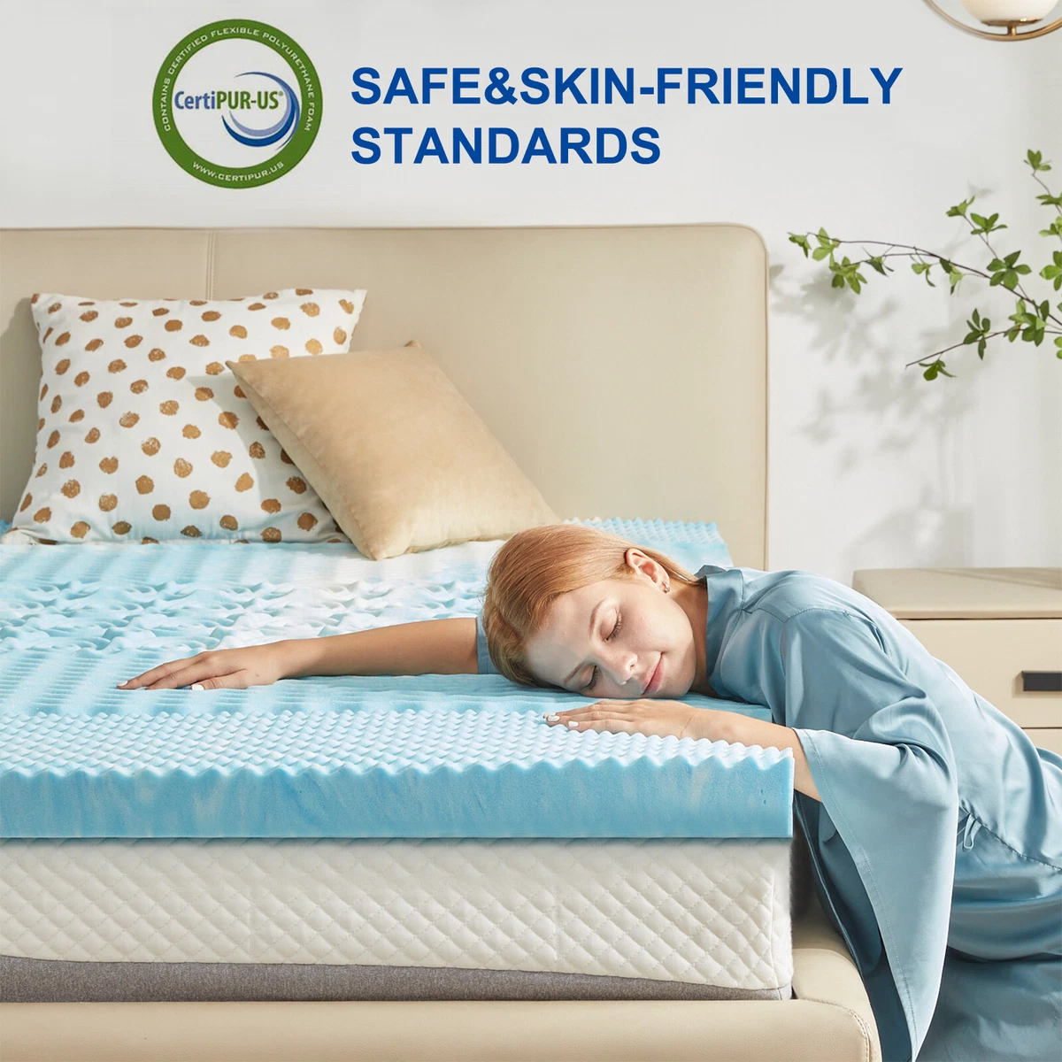 Gel infused memory 2024 foam mattress topper