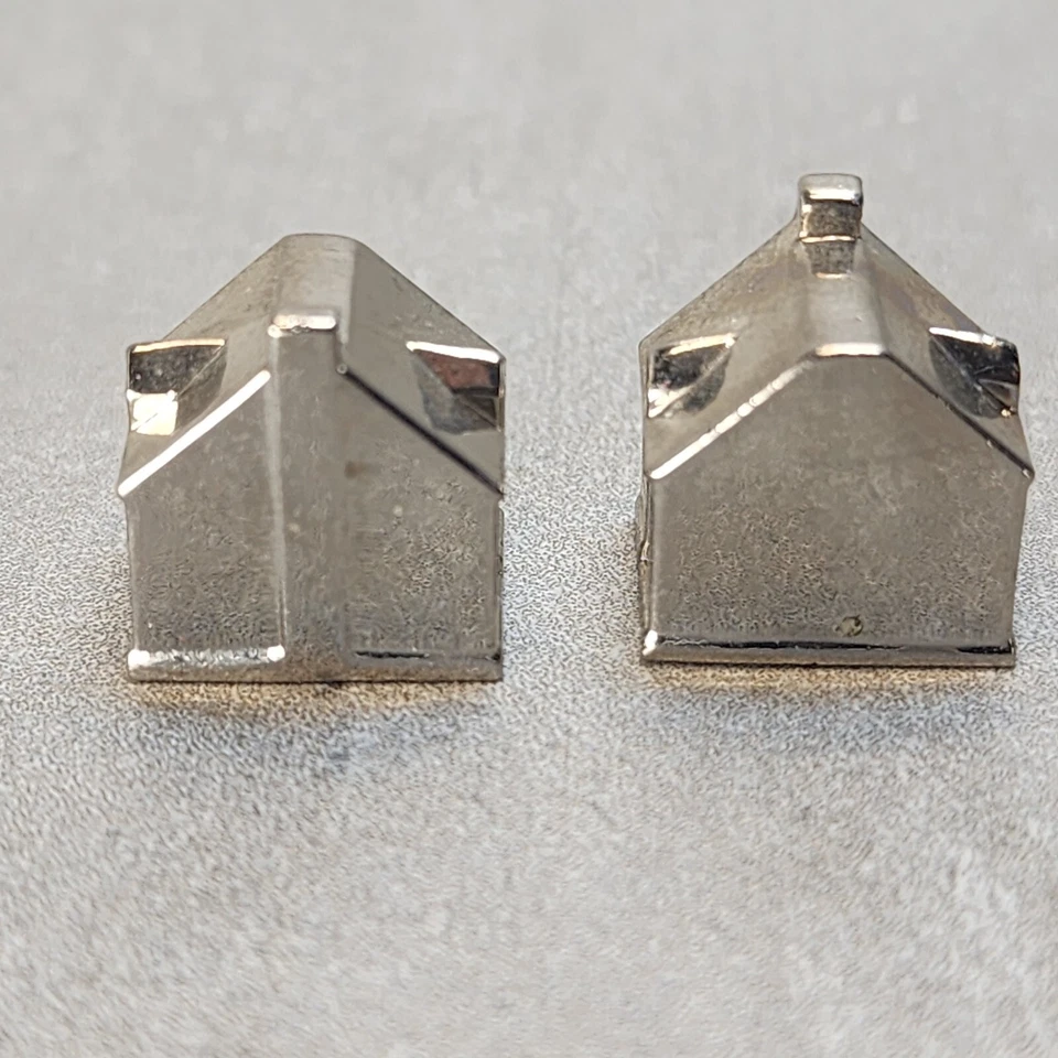 Lote de 2 piezas de repuesto vintage Franklin Mint Monopoly enchapadas en plata para casa Foto 2 de 3