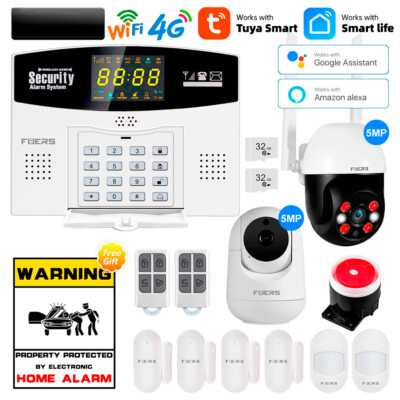 Lot Smart WIFI System Burglar Alarm Wireless Wired Link Motion Sensor IP Camera