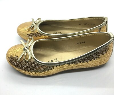 専用1 Kid Express YOUTH gold sequin ballet flat rubber sole | eBay