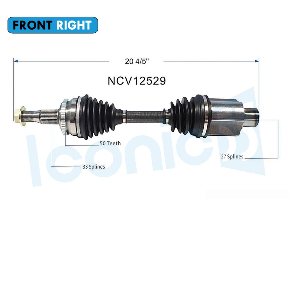Front Right CV Axle Assembly for 2002 2003 2004 Chrysler 300M Special 3.5L FWD - Imagem 2 de 4