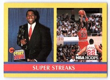 1990-91 NBA HOOPS SUPER STREAKS MAGIC JOHNSON / MICHAEL JORDAN #385