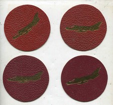 DDR Untersetzer 90mm aus Leder Jet auf bordeaux (180)