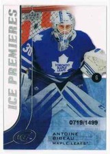 2015-16 UPPER DECK ICE PREMIERES ANTOINE BIBEAU ROOKIE 0719/1499 TORONTO MAPLE
