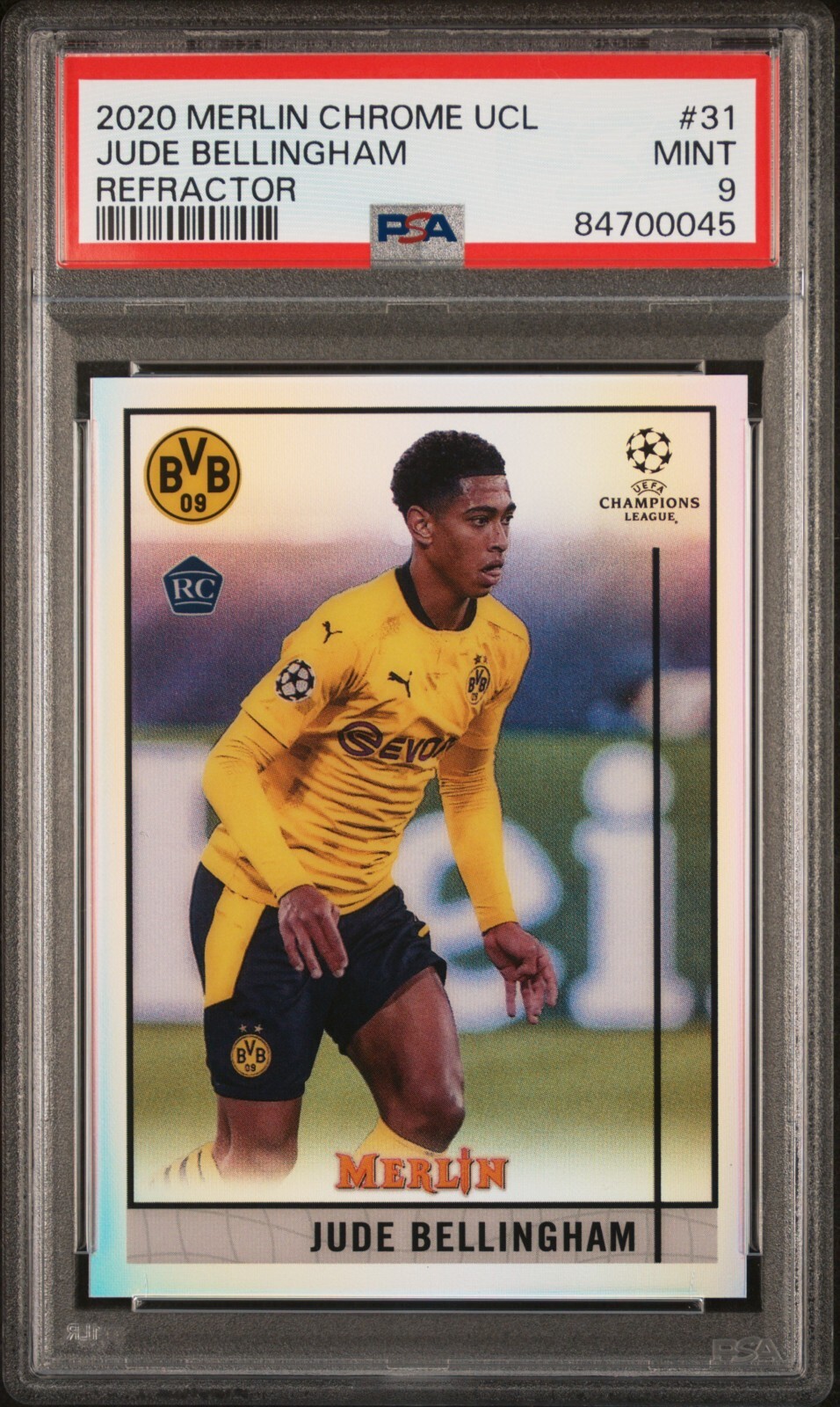 2020-21 Topps Merlin Chrome UCL Jude Bellingham Refractor RC PSA 9 #31