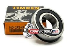 TIMKEN 6004 2RS NR BALL BEARING, RUBBER SEALED  SNAP RING 20x42x12mm