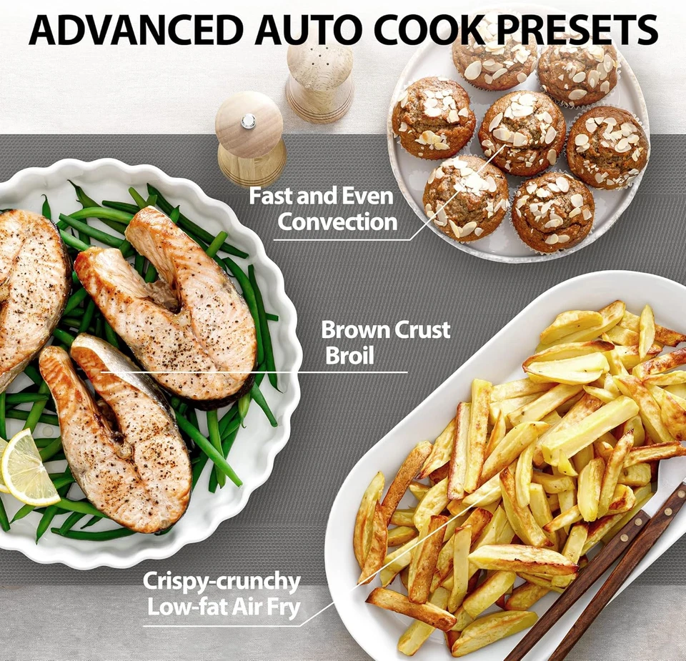 Combo Freidora de Aire 8 en 1 Encimera Horno Microondas, con Convección, Asar, Olor R Foto 4 de 4