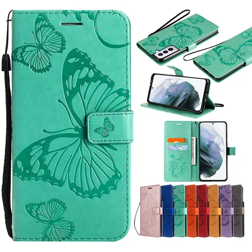 Butterfly Leather Card Wallet Case For Samsung S25 S24 S23 S22 S21 Ultra Plus - Foto 9 di 72