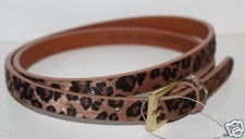 Gap Kids NWT Girls XL 12 Leopard Faux Calf Skin Calf Hair Skinny Belt 32" - 36"