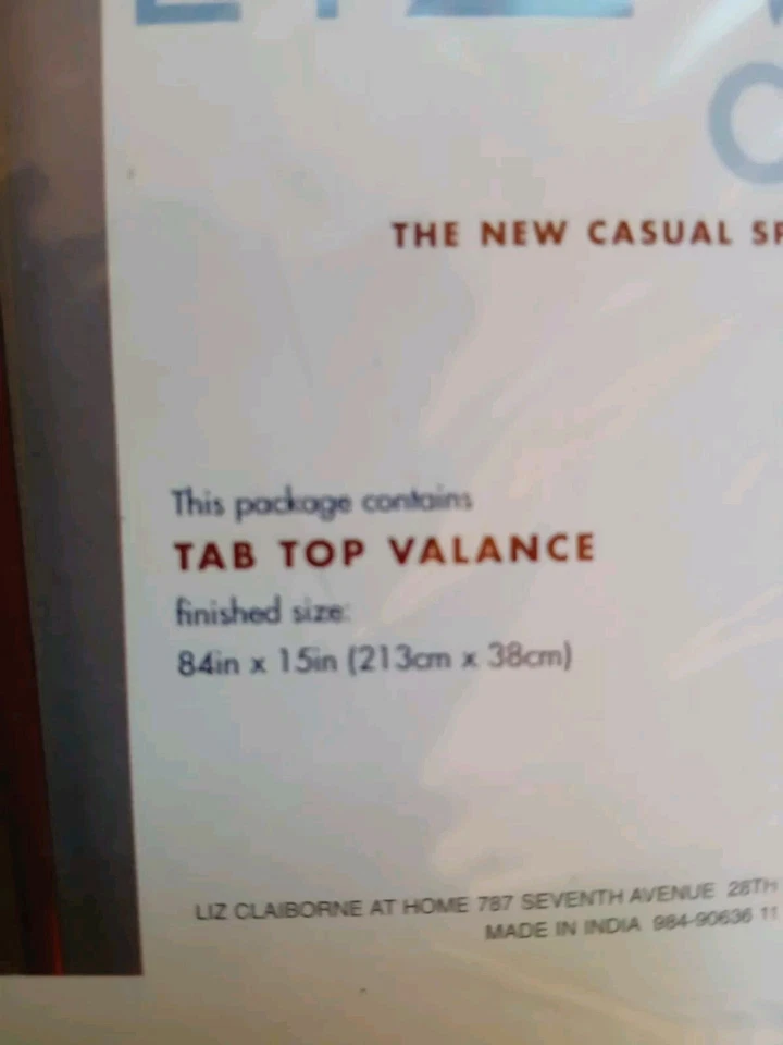 Juego de 2 Rayas Brillantes Vallance: Liz Claiborne Tab-Top PORCHE DELANTERO 84x15"/ NUEVO Foto 4 de 4