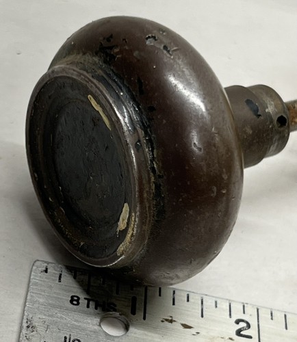 Vintage Steel Door Knobs Handles Set Spindle Stamped Design Arts Crafts Painted - Picture 6 of 12