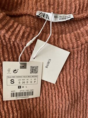 トップス H.K New ZARA Wom S Relaxed Fit Crewneck SOFT FEEL TEXTURED WEAVE TOP