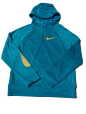 Nike Boy's Dri-Fit Half Zip Hoodie Teal/Orange Sz Large