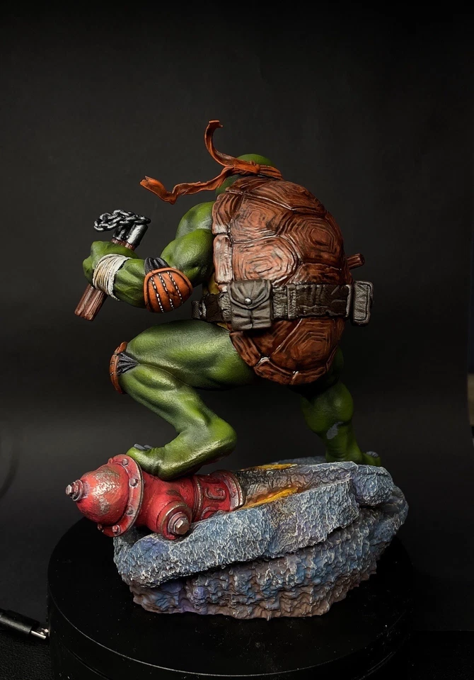 TMNT TEENAGE MUTANT NINJA TURTLES statue figure 1/10  MICHELANGELO  PRO PAINTED - Immagine 4 di 4