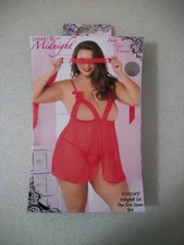 Seven til Midnight red Babydoll set-NIB -thong, cupless, and mask