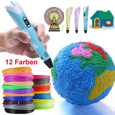 Kinder DIY 3D Stifte Set 3D Druckstift 12Farben 36m PLA Filament 3D Printing Pen
