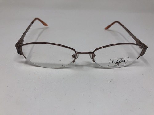 Bulova Eyeglasses Frame TARRAGONA BROWN METAL HALF RIM 53-17-135 Q655