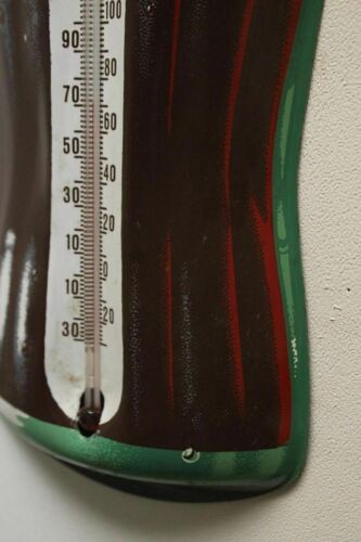 Minty 1956 Vintage COCA COLA Old Die-Cut Tin Bottle 17 in. Thermometer Sign - Picture 3 of 8